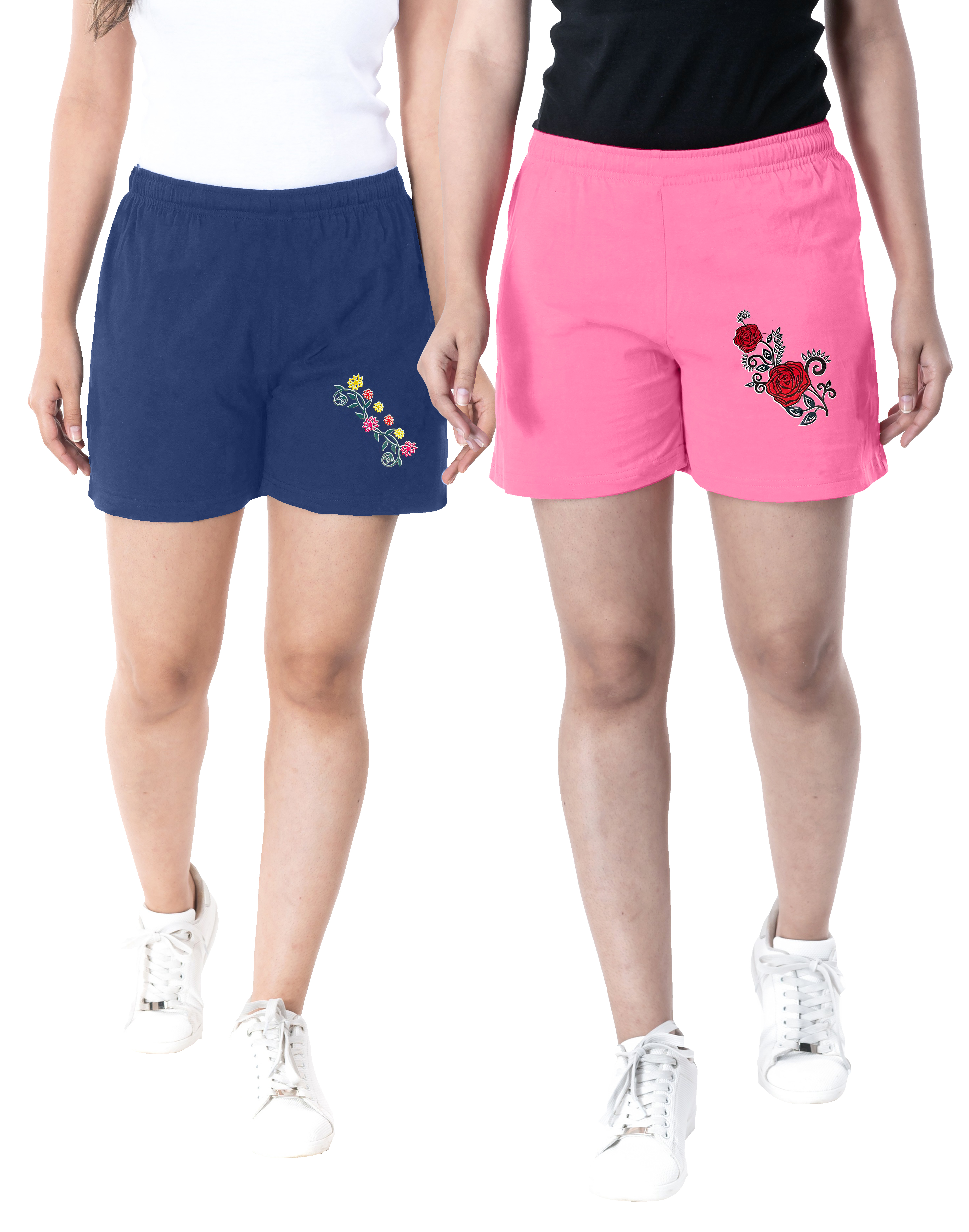 NAVY & PINK  WOMENS SHORTS COMBO
