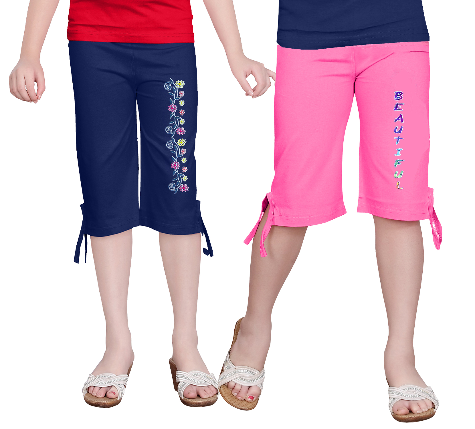 GIRLS THREE FOURTH CAPRI COMBO 4