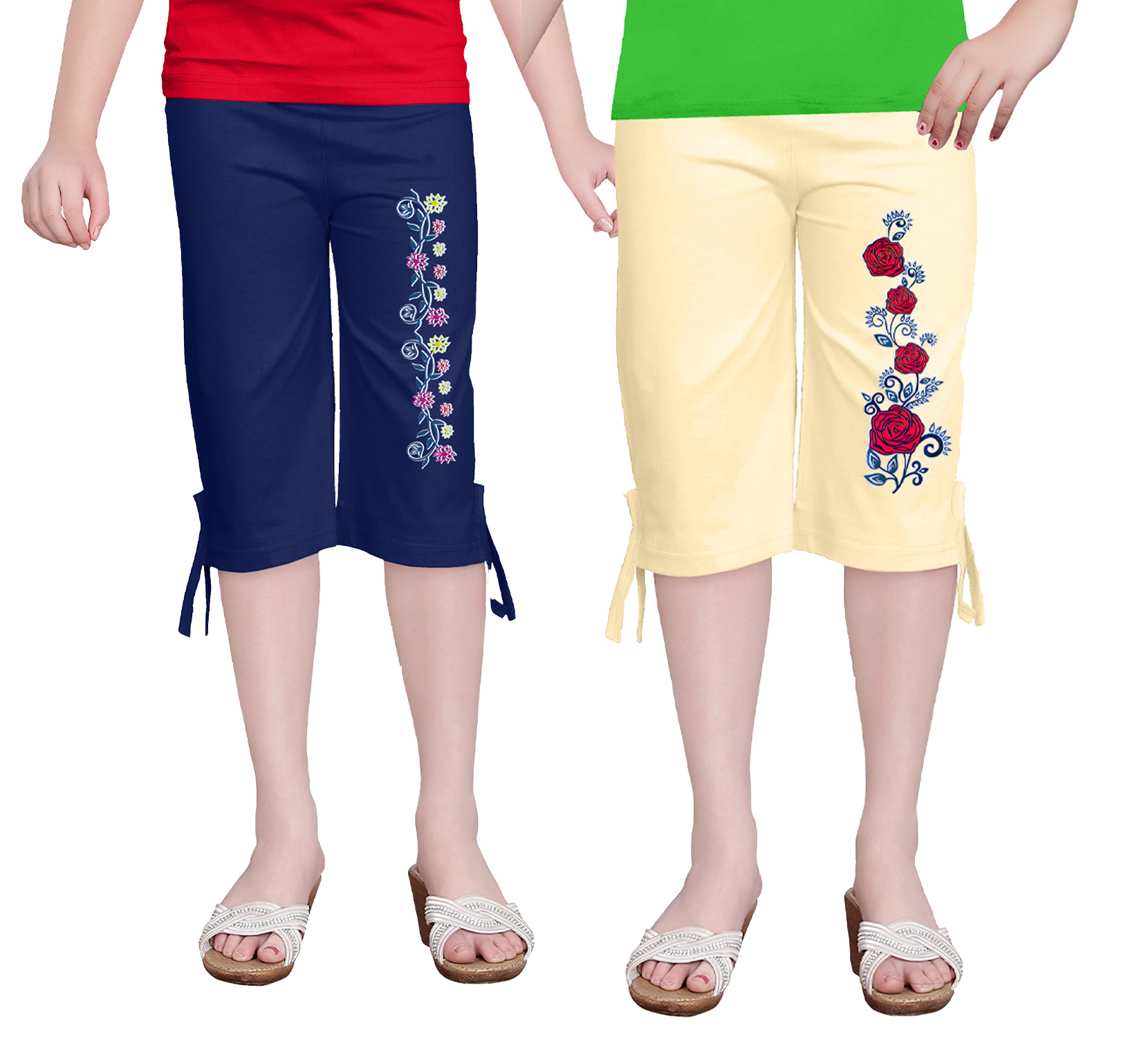 GIRLS THREE FOURTH CAPRI COMBO 5