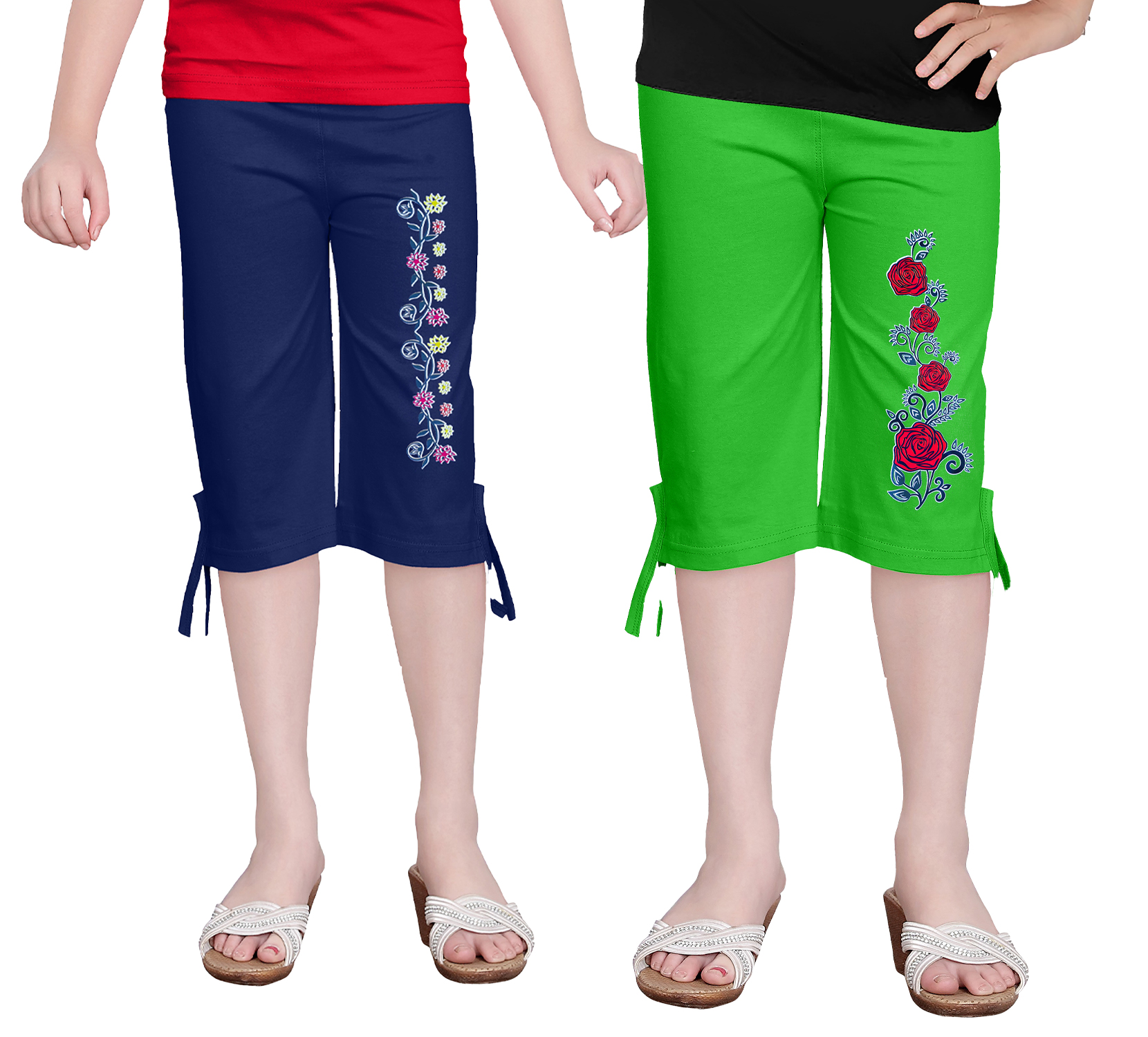 GIRLS THREE FOURTH CAPRI COMBO 6