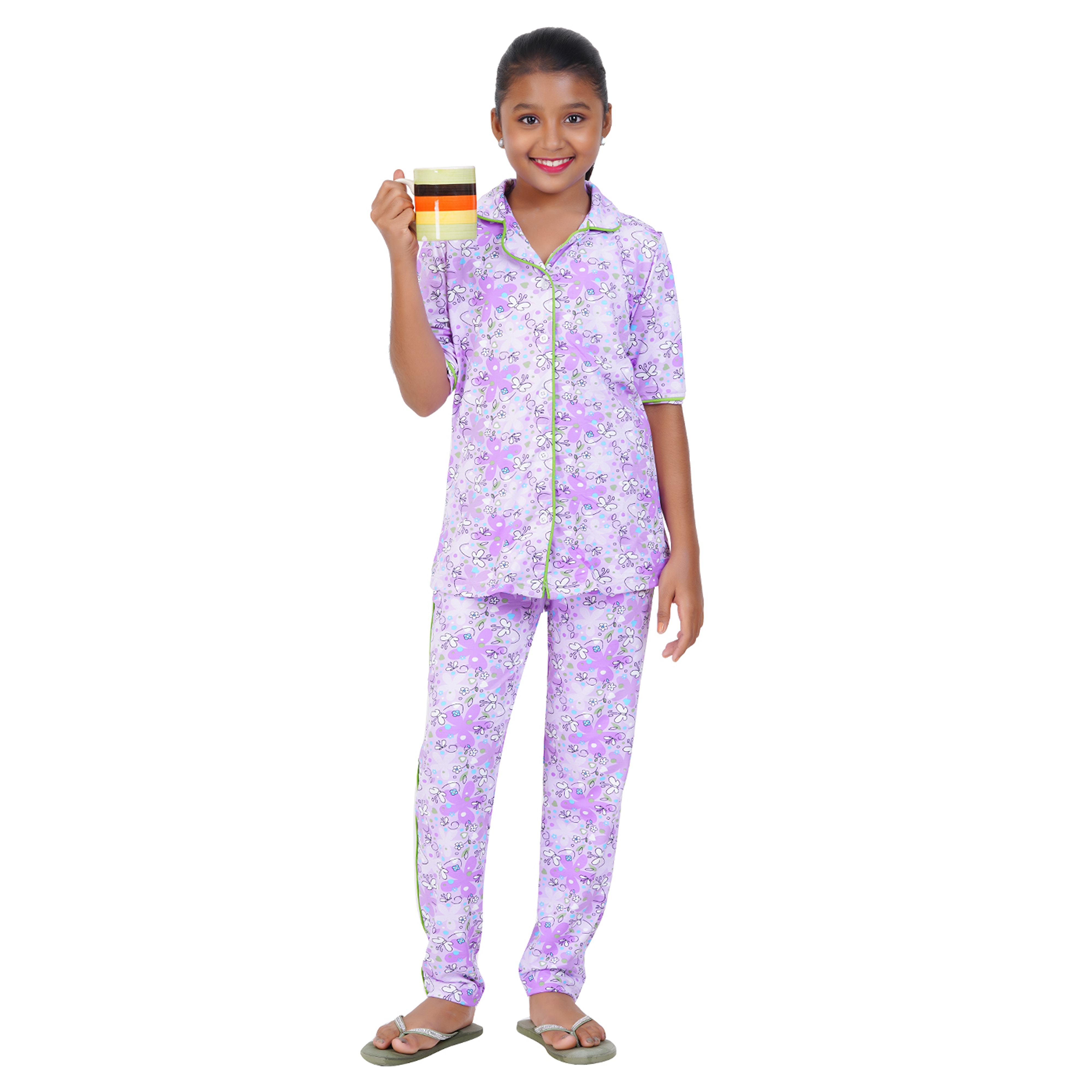 GIRLS PYJAMA FULL SET(PURPLE)